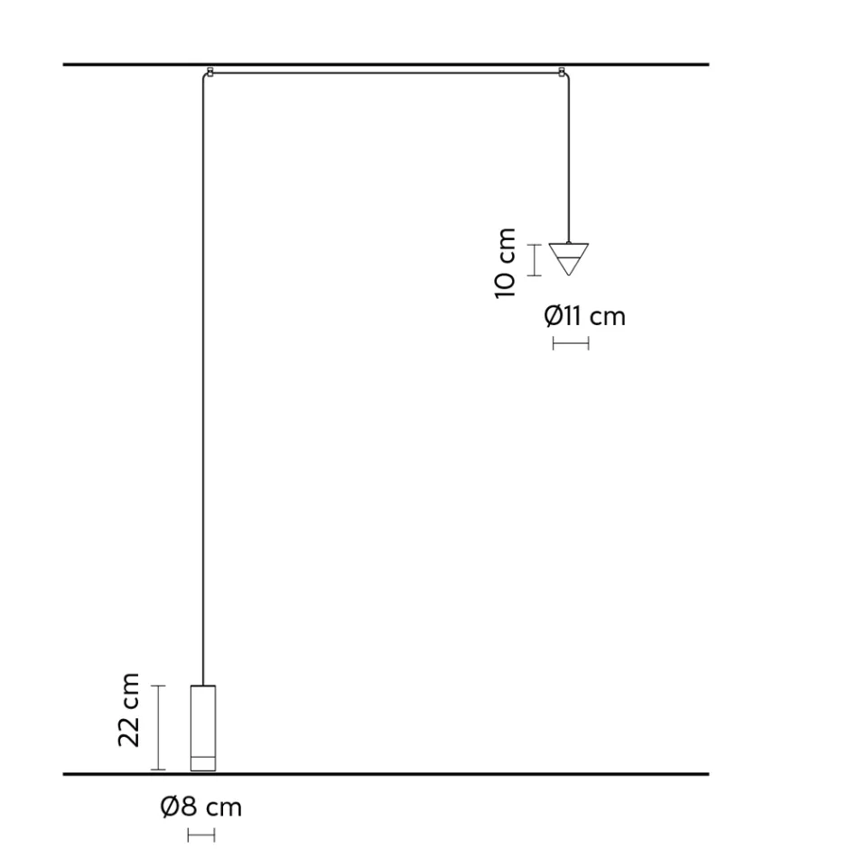 Abajur de Fio em Alumínio Preto e Cone Great Minimal Design - Mercado Viadurini