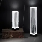 Candeeiro de pé LED em acrílico acetinado com design de tríptico - Crystol Viadurini