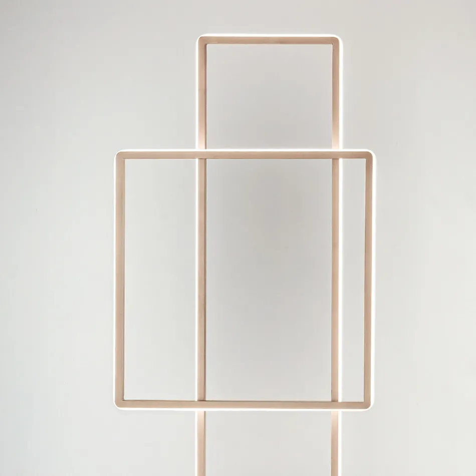 Candeeiro de pé LED de design em ouro ou metal pintado de prata - formal Viadurini