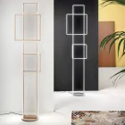 Candeeiro de pé LED de design em ouro ou metal pintado de prata - formal Viadurini