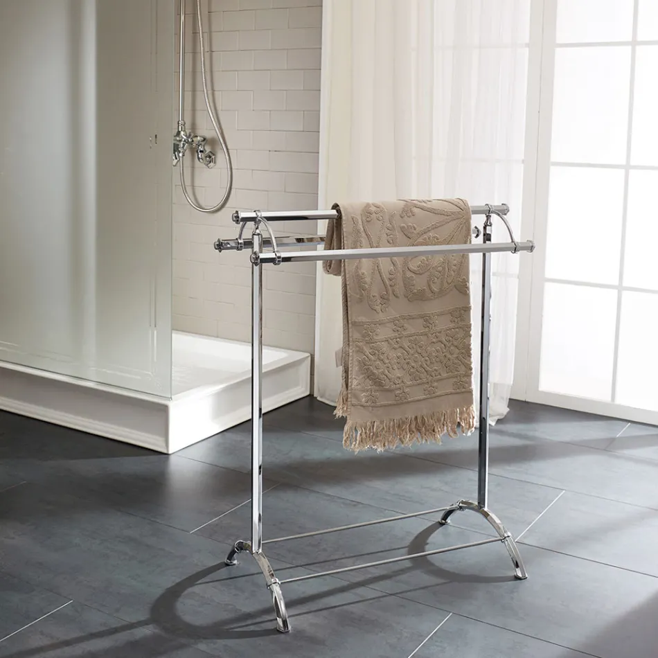 Suporte para toalha de banheiro de latão vintage feito na Itália - Aristide Viadurini