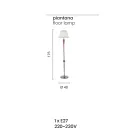 Candeeiro de pé clássico italiano feito à mão em vidro e metal com abajur - Oliver Viadurini