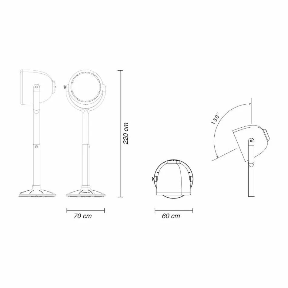 Candeeiro de pé exterior Poleasy Design, 2 cores - Hollywood by Myyour Viadurini