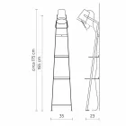 Candeeiro de chão da sala de estar em metal branco ou preto mate com prateleiras - mordomo Viadurini