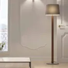 Candeeiro de chão de design moderno em metal com abajur de tecido Made in Italy - Jump Viadurini