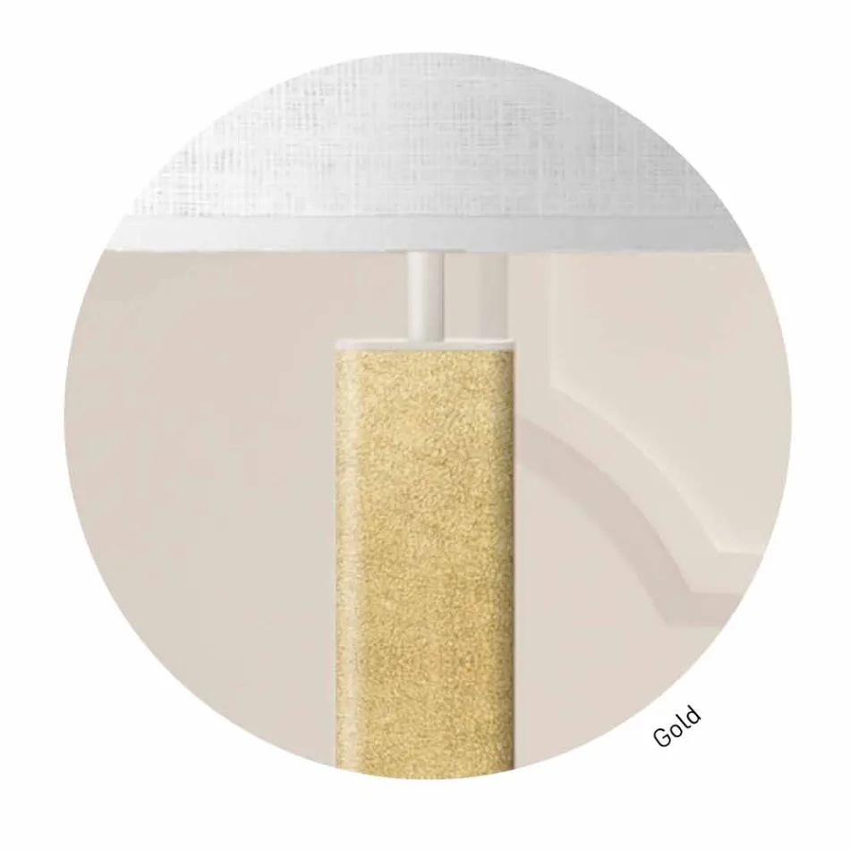 Candeeiro de chão de design moderno em metal com abajur de tecido Made in Italy - Jump Viadurini