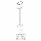 Candeeiro de chão de design moderno em metal com abajur de tecido Made in Italy - Jump Viadurini