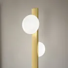 Luminária de piso de alumínio com luz de vidro soprado branco - Alma Viadurini