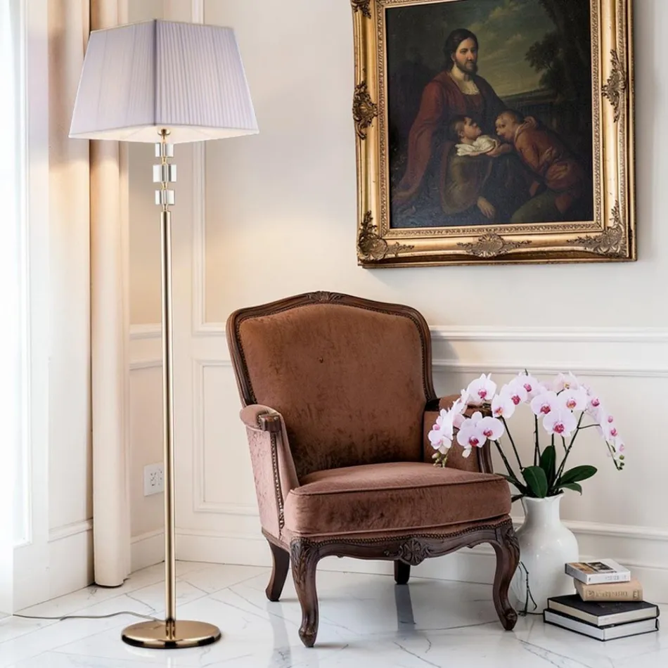 Luminária de chão de cristal com cúpula fabricada na Itália - Innsbruck Viadurini