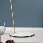 Candeeiro de chão de metal com cortina em Pvc forrada em tecido - Adriana Viadurini