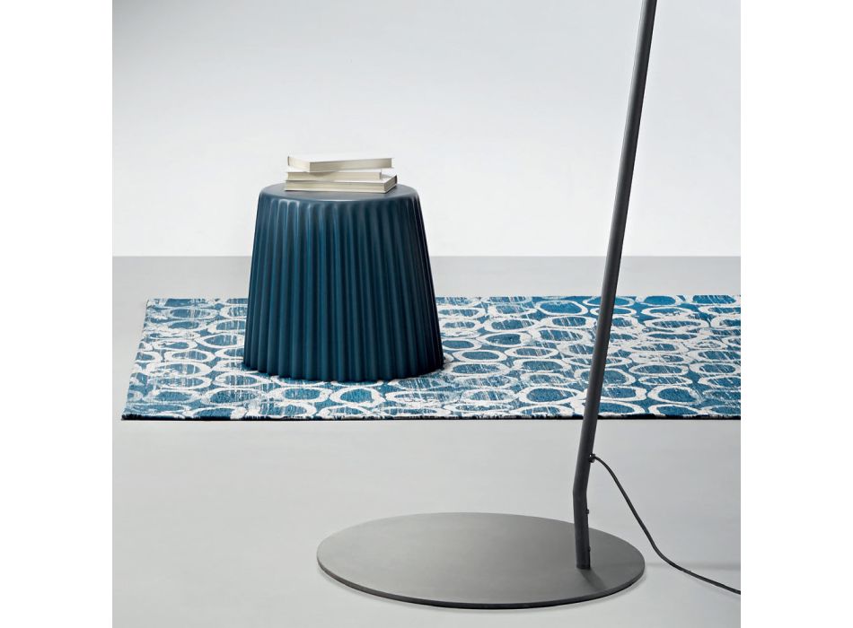 Candeeiro de chão de metal com cortina em Pvc forrada em tecido - Adriana Viadurini