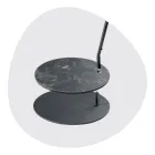 Candeeiro de chão de metal com cortina em Pvc forrada em tecido - Adriana Viadurini