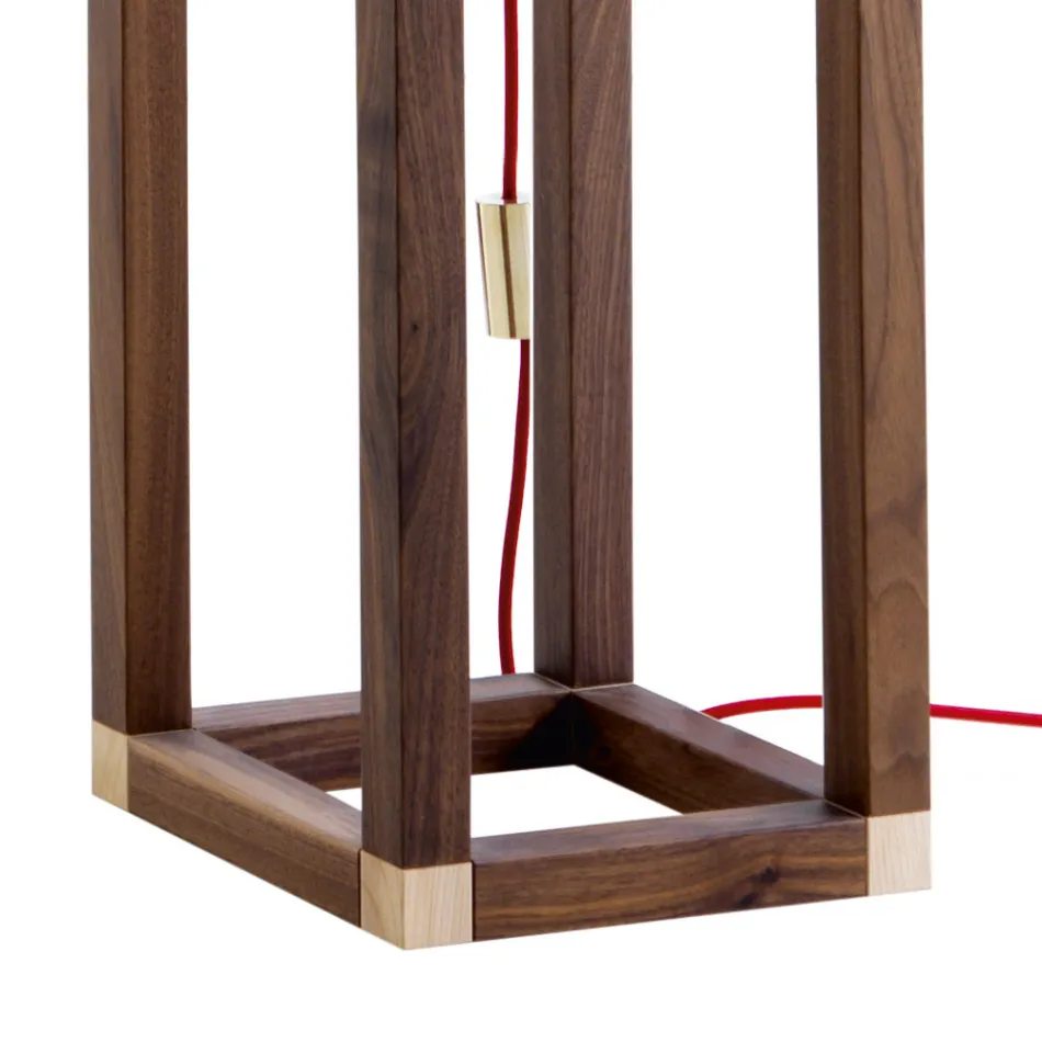 Lâmpada de assoalho design em ônix e madeira Grilli York made in Italy Viadurini