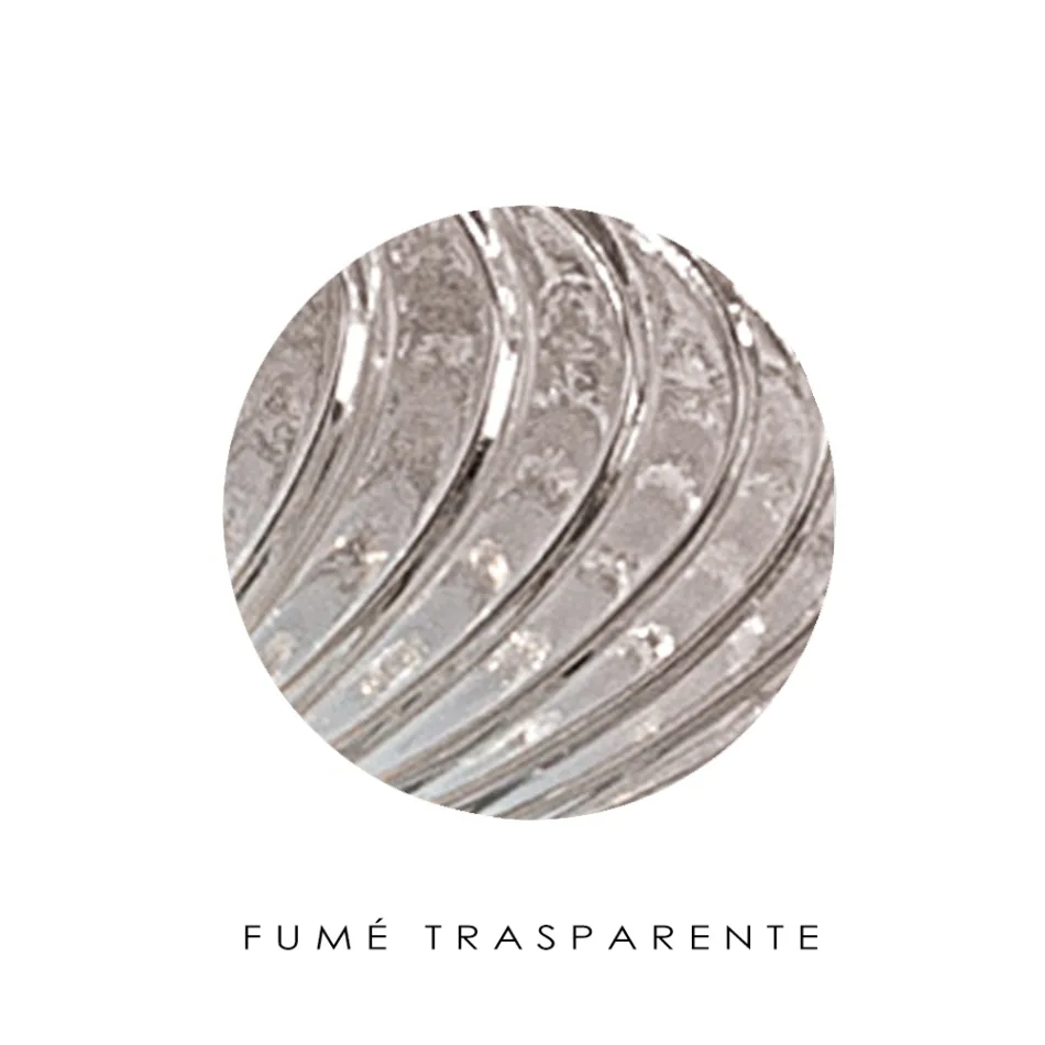 Candeeiro de pé de vidro veneziano com nervuras e soprado à mão - Dafne Viadurini