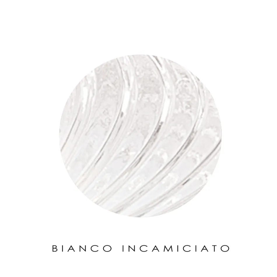 Candeeiro de pé de vidro veneziano com nervuras e soprado à mão - Dafne Viadurini