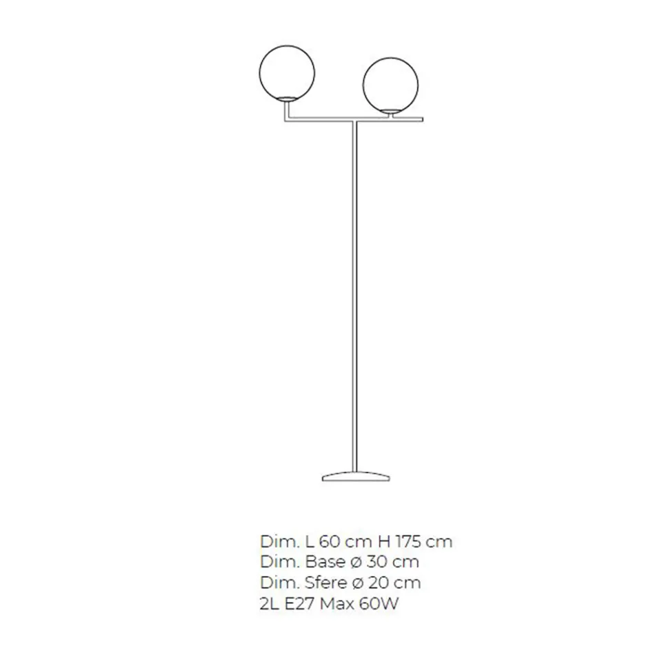 Candeeiro de pé moderno em vidro veneziano fundido à mão - neve Viadurini