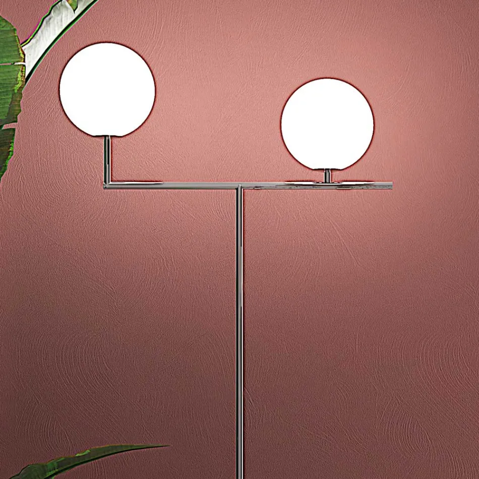 Candeeiro de pé moderno em vidro veneziano fundido à mão - neve Viadurini