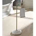 Suporte para toalha vintage com 3 braços em latão e cerâmica - Lyon Viadurini