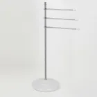 Suporte para toalha vintage com 3 braços em latão e cerâmica - Lyon Viadurini