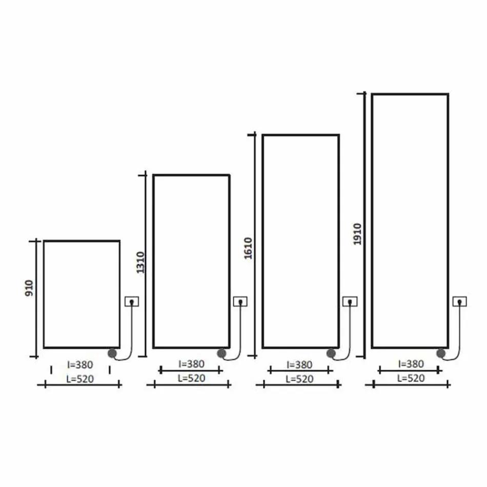 Radiador de parede moderno de placa radiante elétrica de até 1000 W - curvado Viadurini