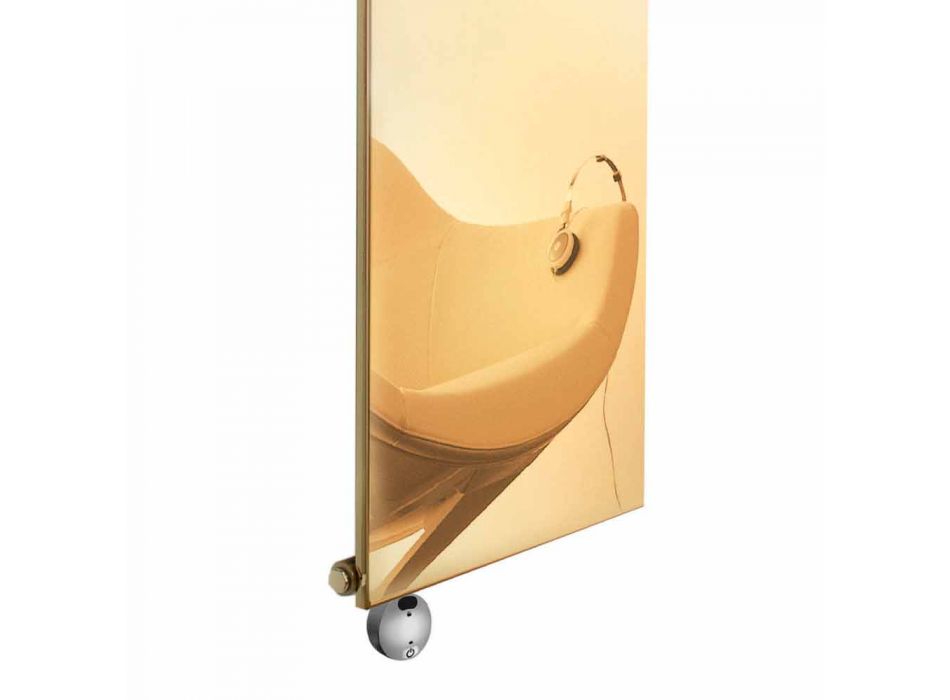 Placa radiante elétrica vertical em ouro design moderno até 1000 W - gelo Viadurini