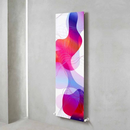 Placa radiante hidráulica montada na parede em aço com decoração 839 Watt - Kelvin Viadurini