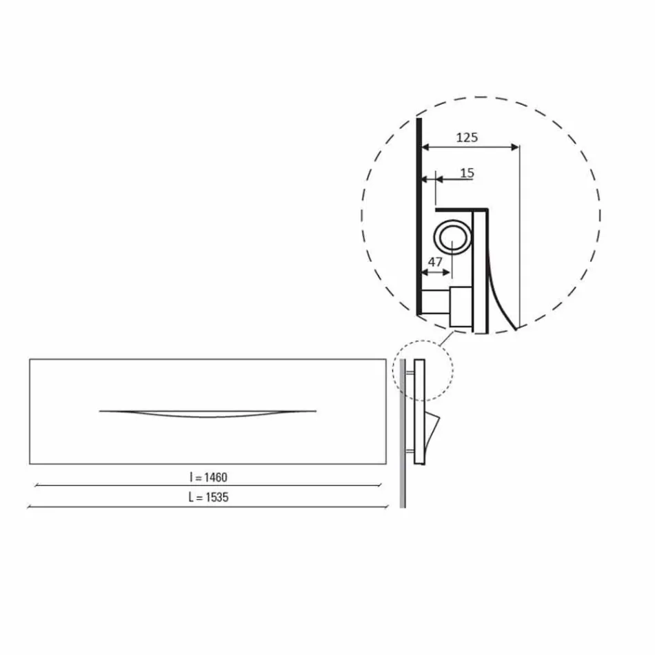 Placa Hidráulica Radiante de Design Horizontal em Aço até 820 W - Corte Viadurini