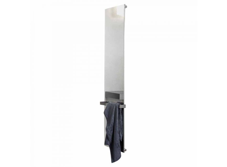 Placa radiante elétrica vertical em aço inoxidável Reflex Design 1000 W - Ice Viadurini