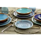 Pratos coloridos e modernos 18 peças em serviço completo de mesa em grés - Egadi Viadurini