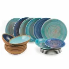 Pratos coloridos e modernos 18 peças em serviço completo de mesa em grés - Egadi Viadurini