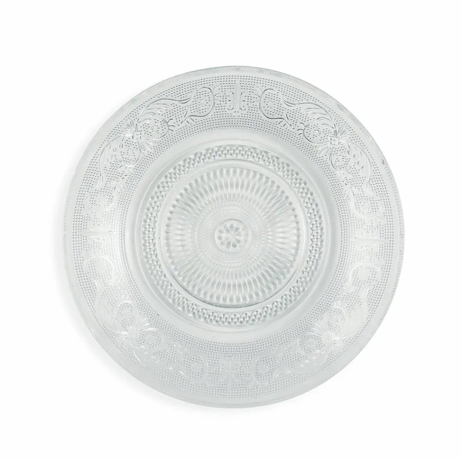 Placas de vidro transparentes com decoração clássica luxuosa 18 peças - Palazzo Viadurini