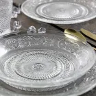 Placas de vidro transparentes com decoração clássica luxuosa 18 peças - Palazzo Viadurini