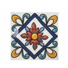 Pratos de mesa quadrados em decorações de porcelana colorida 6 peças - Iglesias Viadurini