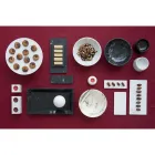 Prato redondo de queijo em mármore branco ou preto fabricado na Itália - Kirby Viadurini