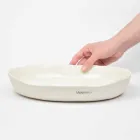 Prato de serviço oval de porcelana branca de design luxuoso - Arcimaesta Viadurini