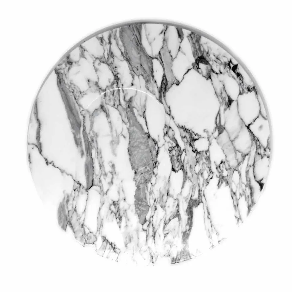Travessa de servir redonda em mármore branco Carrara Made in Italy - Kamil Viadurini