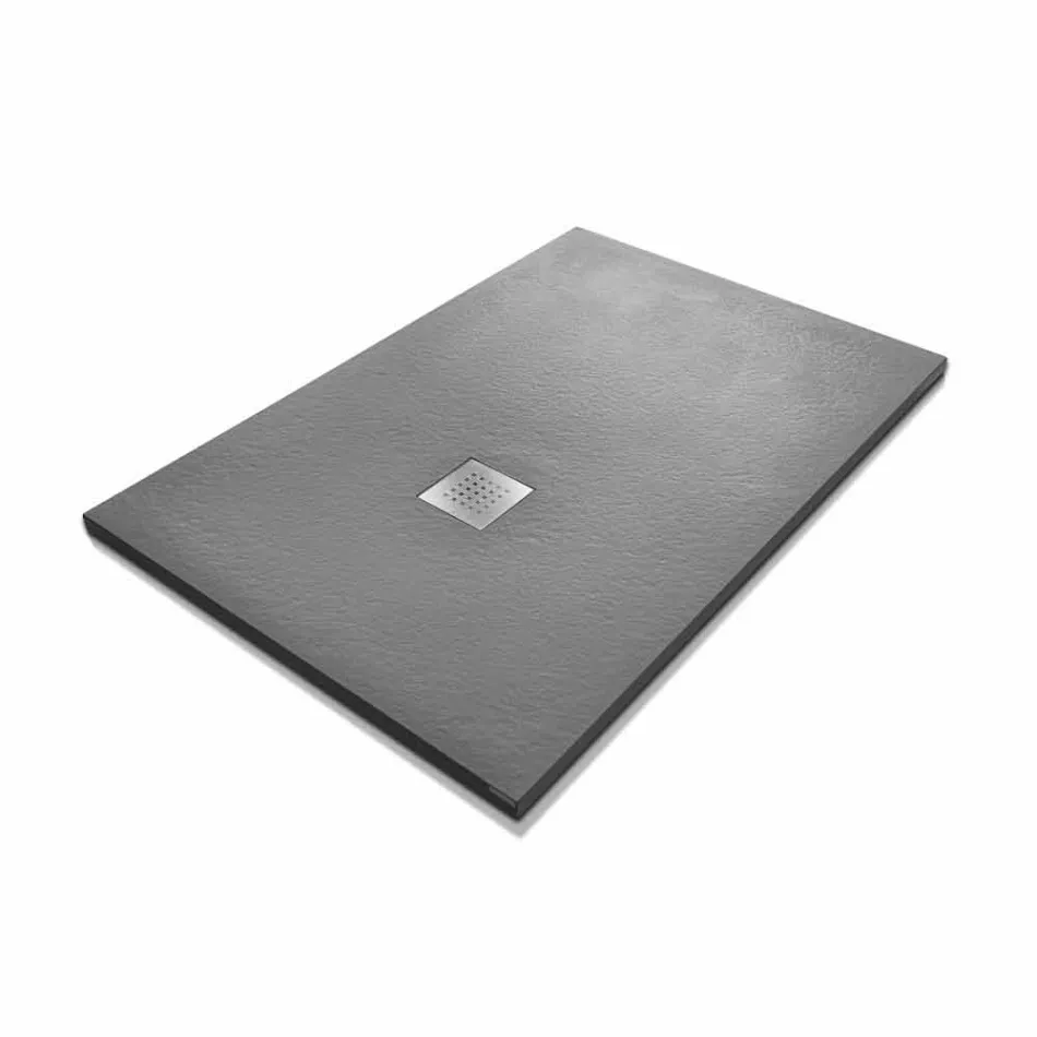 Base para Chuveiro 120x90 em Resina Efeito Pedra com Grade de Aço - Domio Viadurini