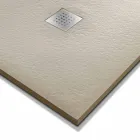 Base de banho moderna 90x80 em pedra e aço com efeito de resina - Domio Viadurini