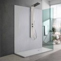 Base para ducha de resina branca com efeito de ardósia 170x70 Design moderno - Sommo