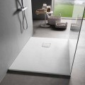 Base para chuveiro de resina com efeito de veludo branco 100x70 com tampa de drenagem - Estimo