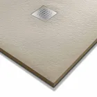 Base de chuveiro moderna 120x80 em pedra e aço com efeito de resina - Domio Viadurini