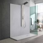 Base para ducha moderna 170x80 Acabamento com efeito de ardósia em resina branca - Sommo Viadurini