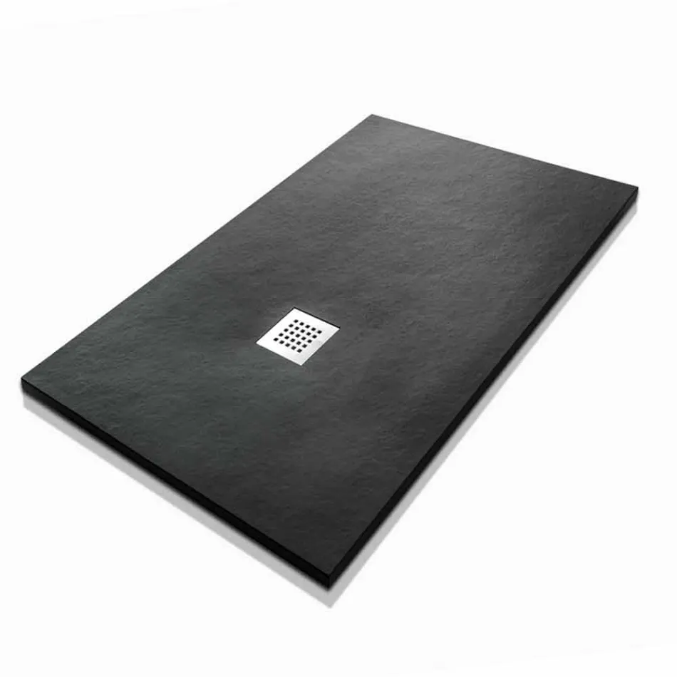 Base de chuveiro retangular 140x90 em acabamento com efeito resina de pedra - Domio Viadurini