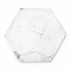 Placa de design hexagonal em mármore branco de Carrara fabricado na Itália - Sintia Viadurini