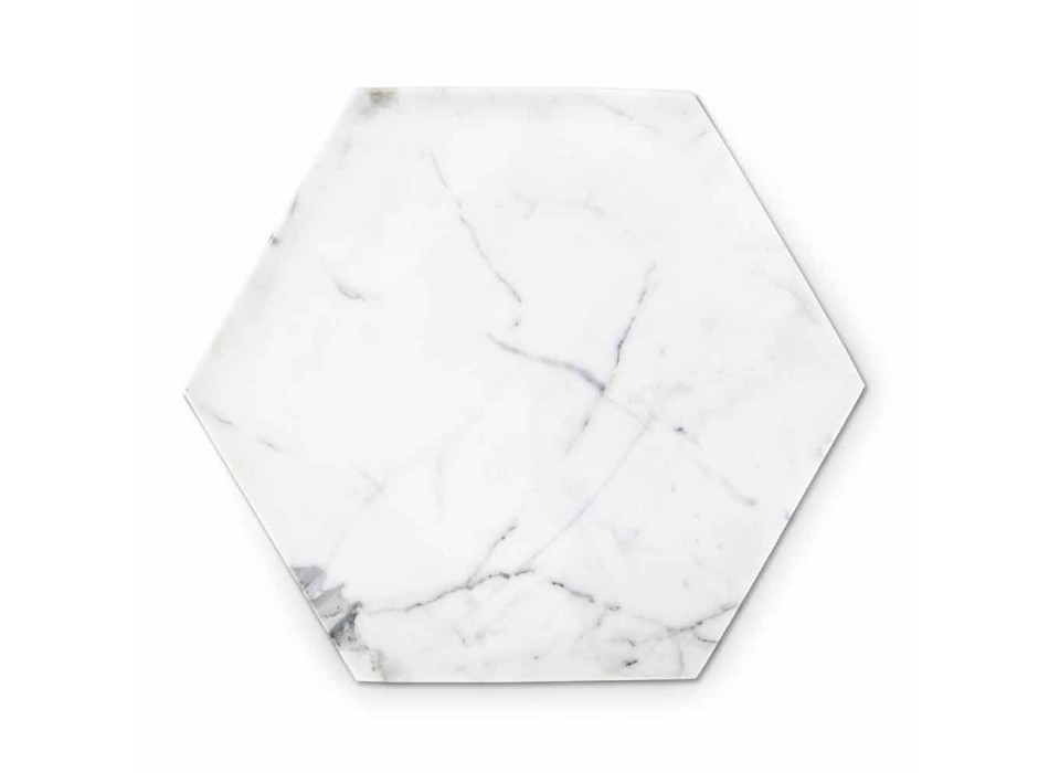 Placa de design hexagonal em mármore branco de Carrara fabricado na Itália - Sintia Viadurini