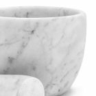 Almofariz pequeno com pilão em mármore branco de Carrara fabricado na Itália - Mirel Viadurini