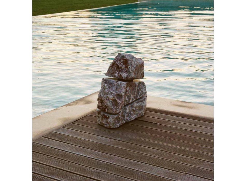 Pedra luminosa em mármore Fior di Pesco Carnico com Cruz Led, peça única Viadurini