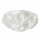 Lâmpada de teto 2 luzes design branco pérola moderno, diam.43cm, Lena Viadurini