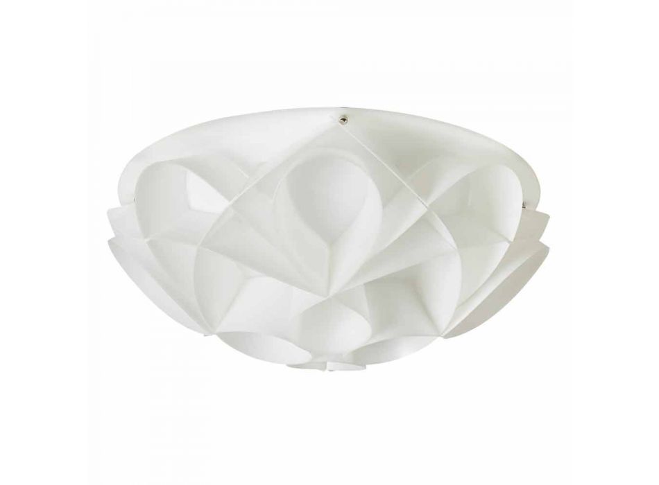 3 luzes lâmpada do teto feita na Itália branco pérola, diâmetro 51 cm, Lena Viadurini