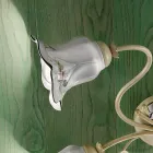 Lâmpada de Teto 4 Luzes em Metal e Cerâmica com Rosas Pintadas à Mão - Pisa Viadurini